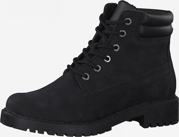 TAMARIS Lace-up bootie in Black: front