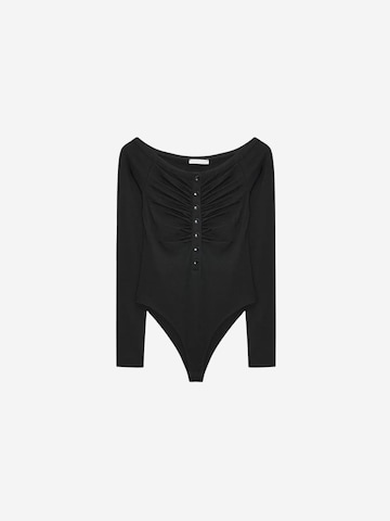 Shirtbody 'Blusen' Dilvin en noir : devant