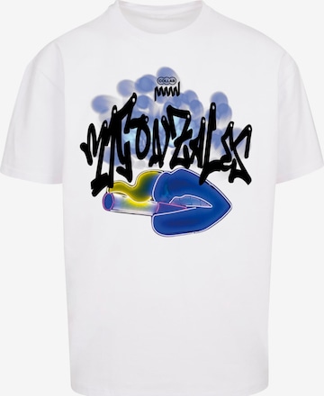 MJ Gonzales T-Shirt  'Kiss' in Weiß: predná strana