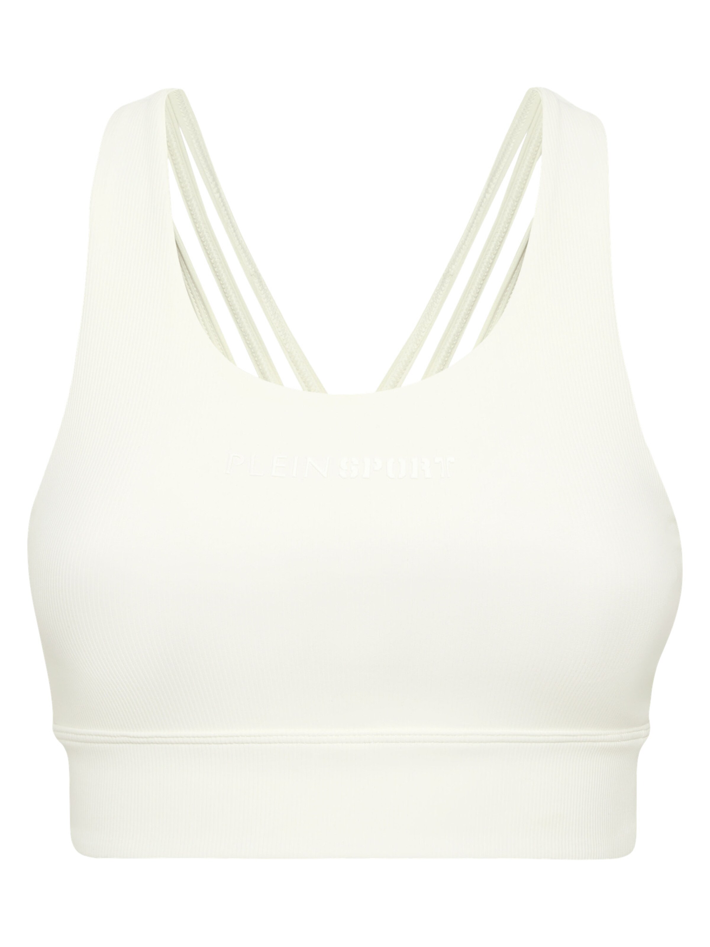 Plein Sport - Top deportivo en blanco: frente