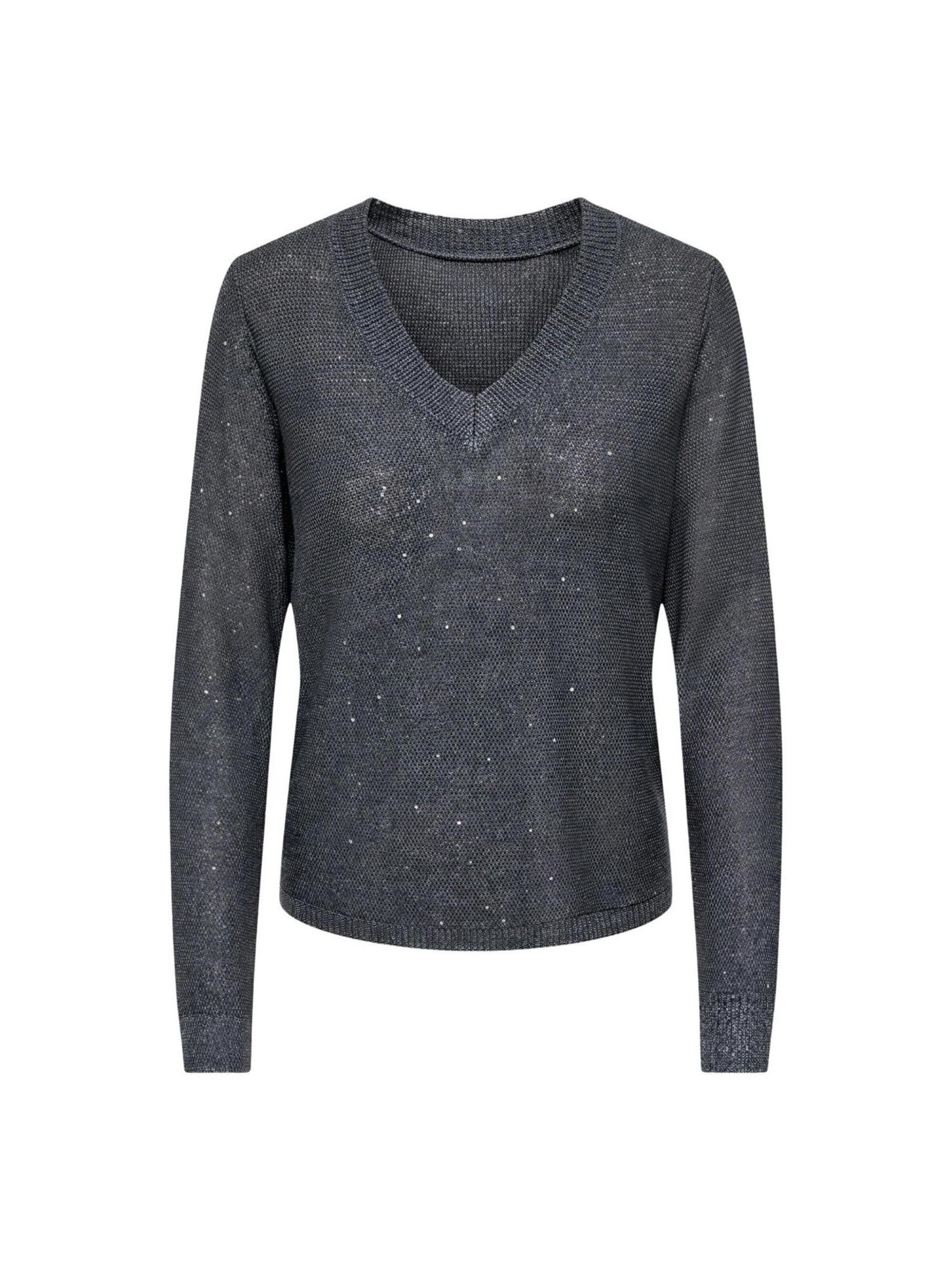 Pullover 'JDYMIA L/S V-NECK SEQUIN PULLOVER KNT 15379783' di JDY in grigio