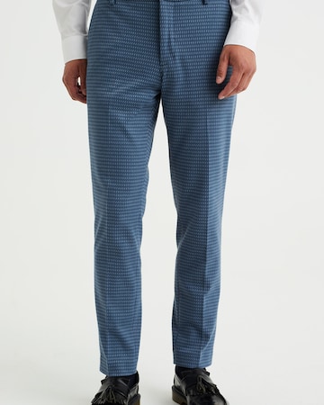 WE Fashion Slim fit Trousers with creases in Blue: front