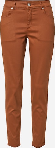 COMMA Slim fit Pants in Brown: front