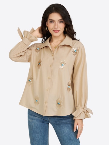 Chemisier Imily Bela en beige : devant
