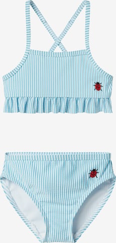 NAME IT - Bustier Bikini 'NMFZammer' en azul: frente