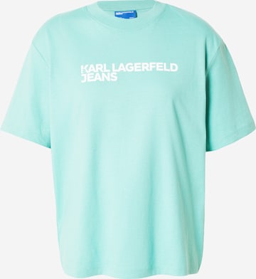 KARL LAGERFELD JEANS Тениска 'ESSENTIAL' в зелено: отпред
