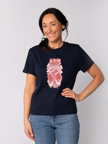 Watapparel Shirt 'Ballettschuhe' in Blauw: voorkant