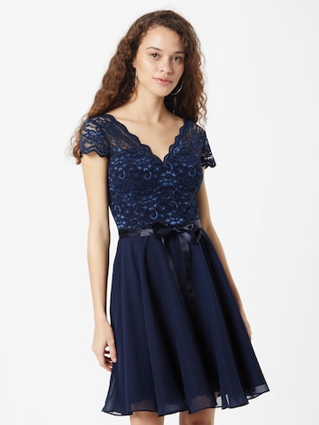 Robe de cocktail SWING en bleu : devant