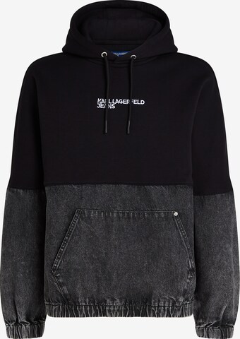 KARL LAGERFELD JEANS Sweatshirt ' Blocked Denim ' in Grijs: voorkant