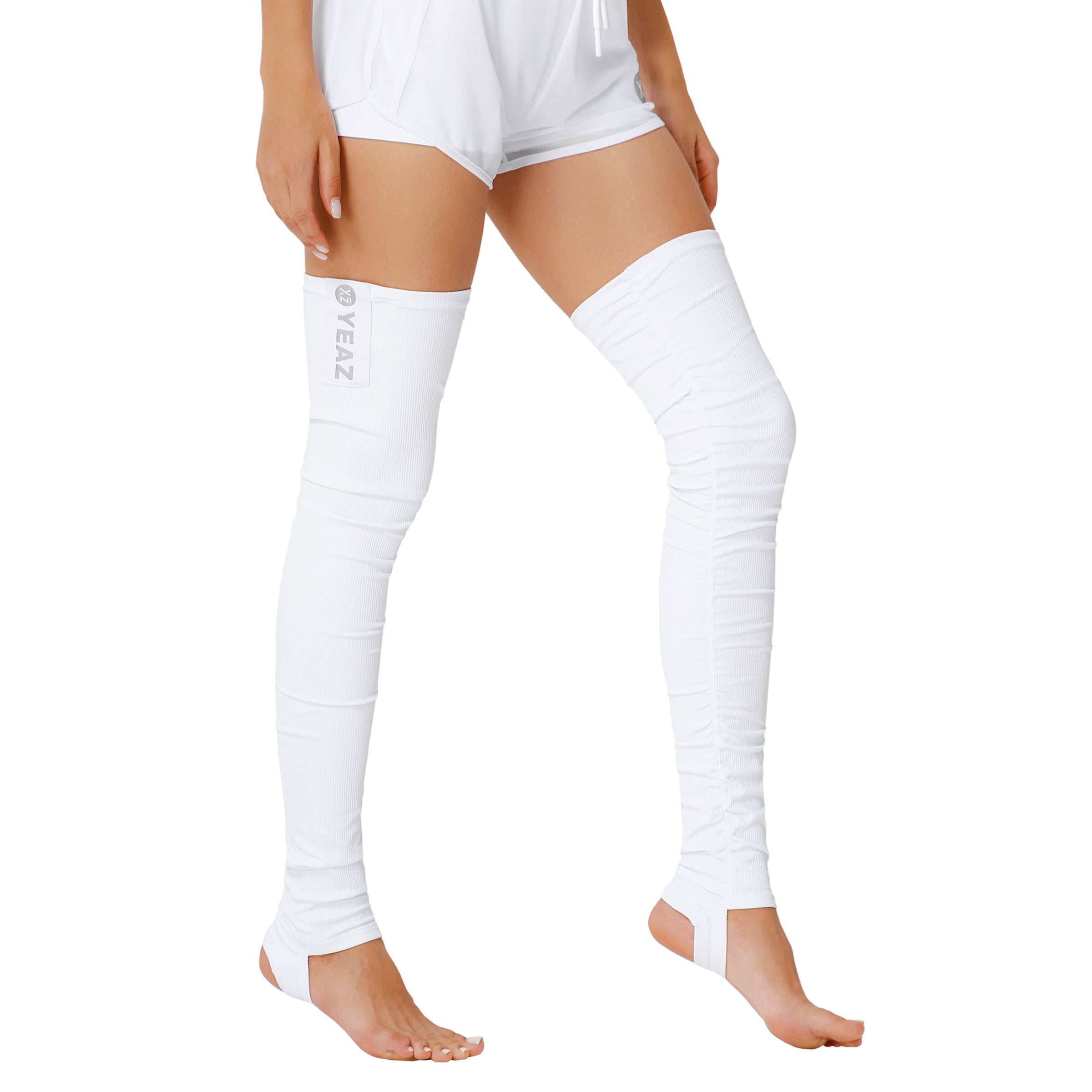 YEAZ - Calcetines hasta la rodilla 'Crunch' en blanco