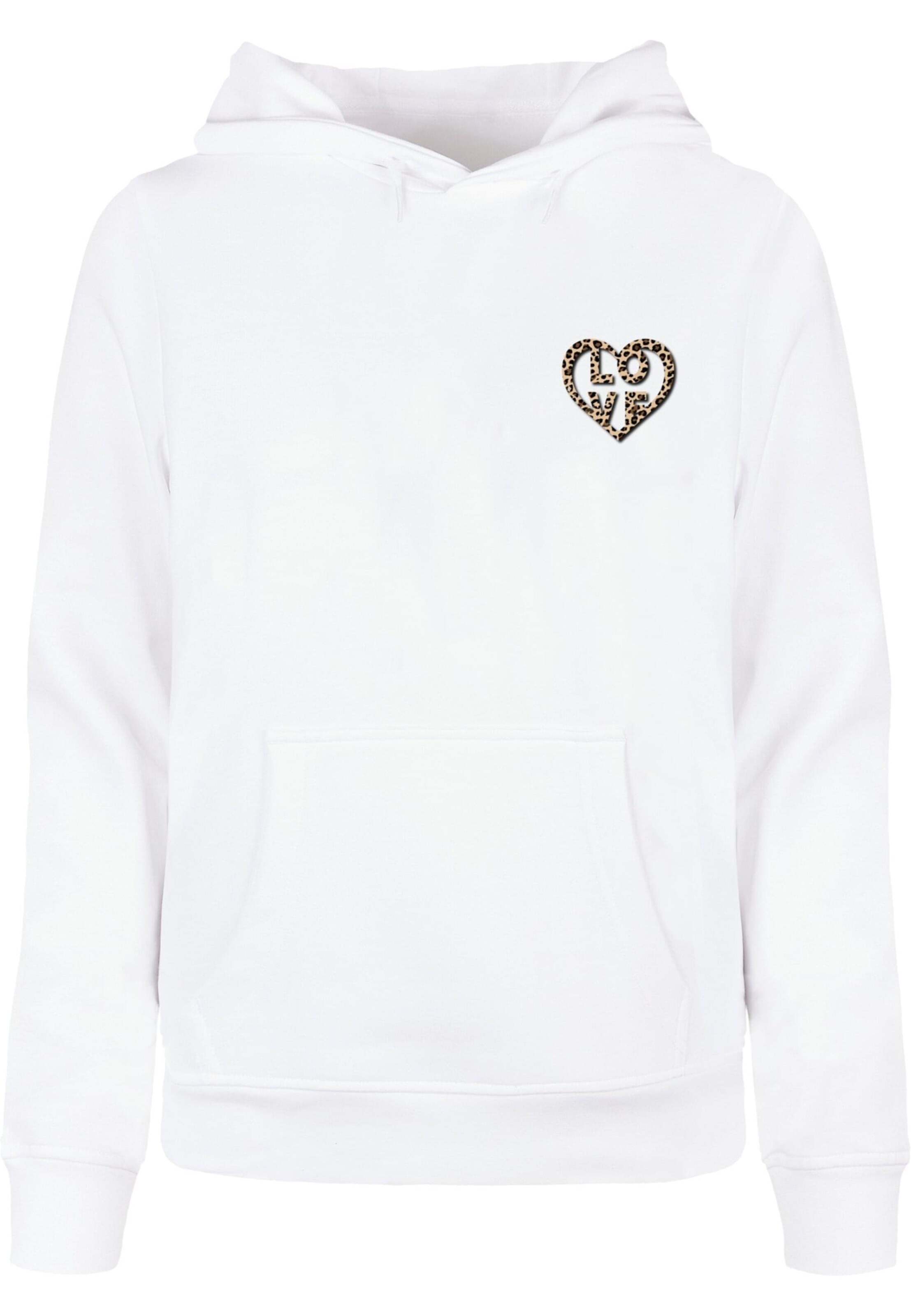 Felpa 'Leo Love' di Merchcode in bianco: frontale