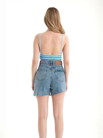 Hiccup Knitted Top in Blue