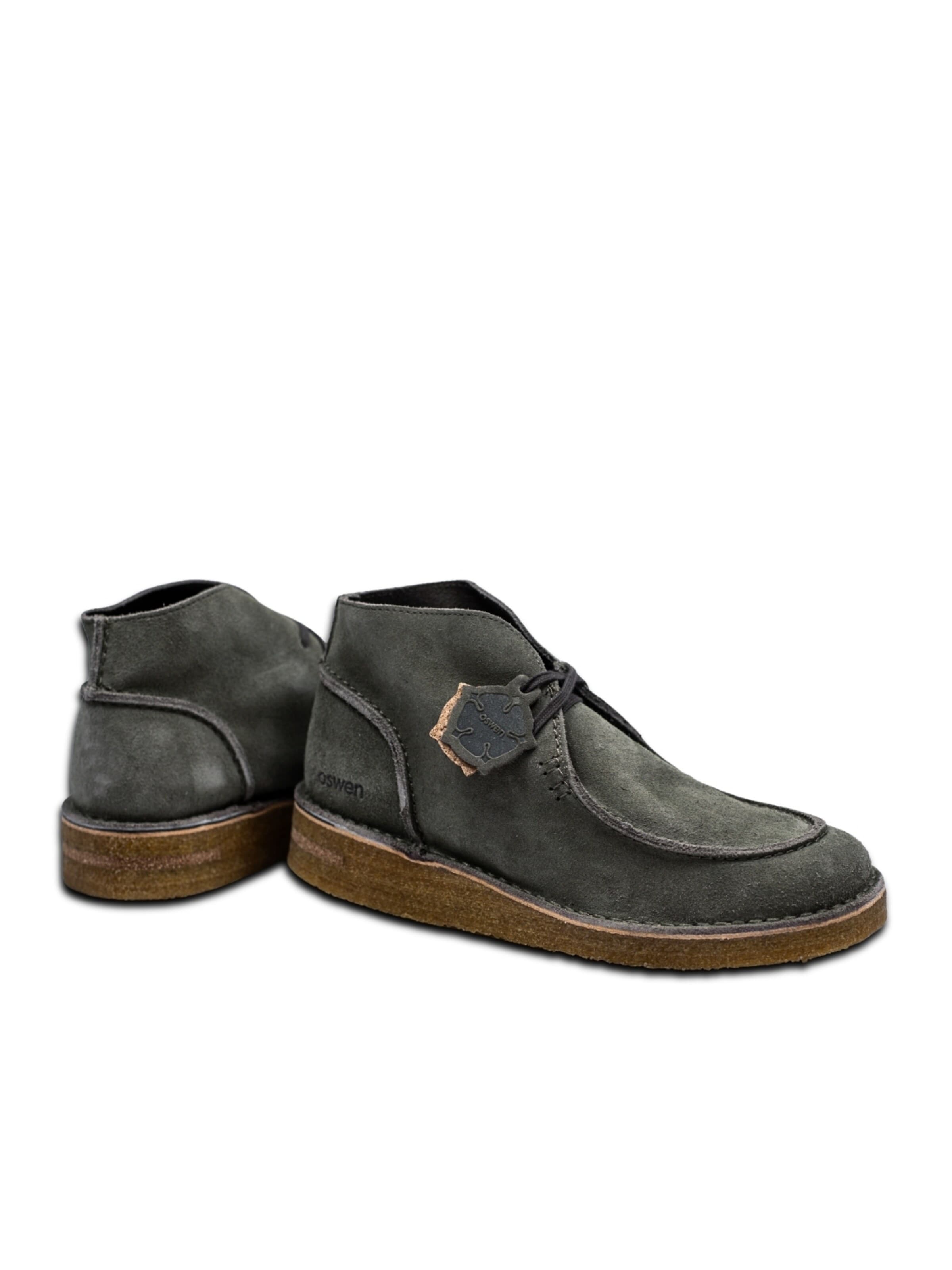 oswen Lace-up boot 'Ewaldi Suede Boot' in Green