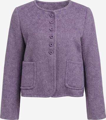 TorWeit Knit Cardigan 'Wool-Blend Coat Short' in Purple: front