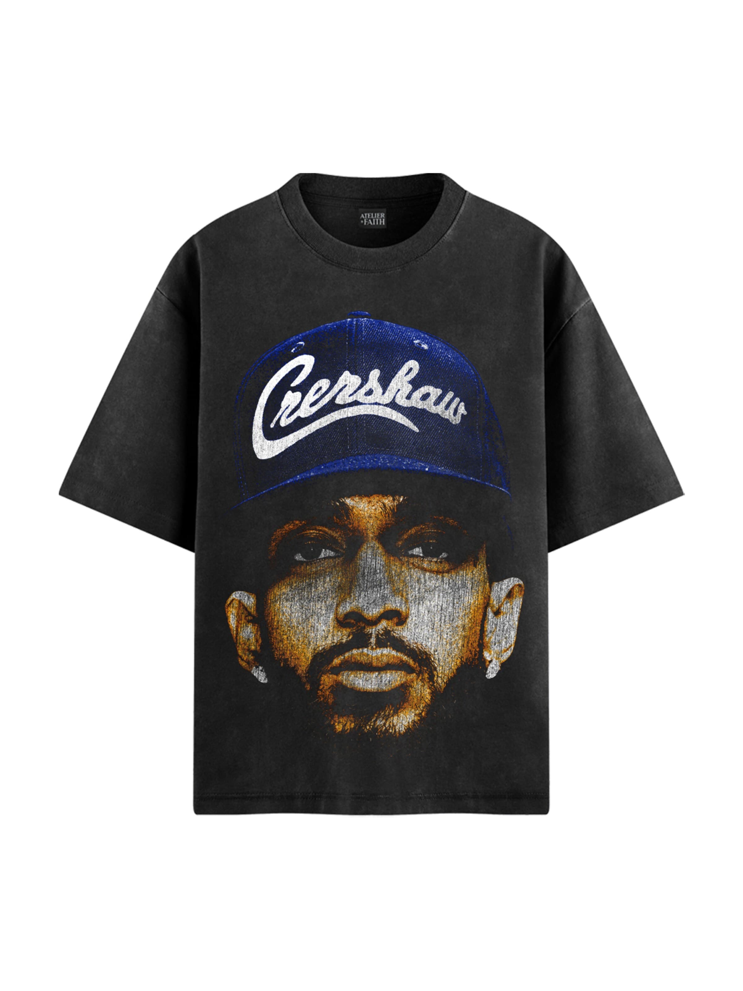 ATELIER OF FAITH Shirt 'NIPSEY HUSSLE TEE' in Grijs: voorkant