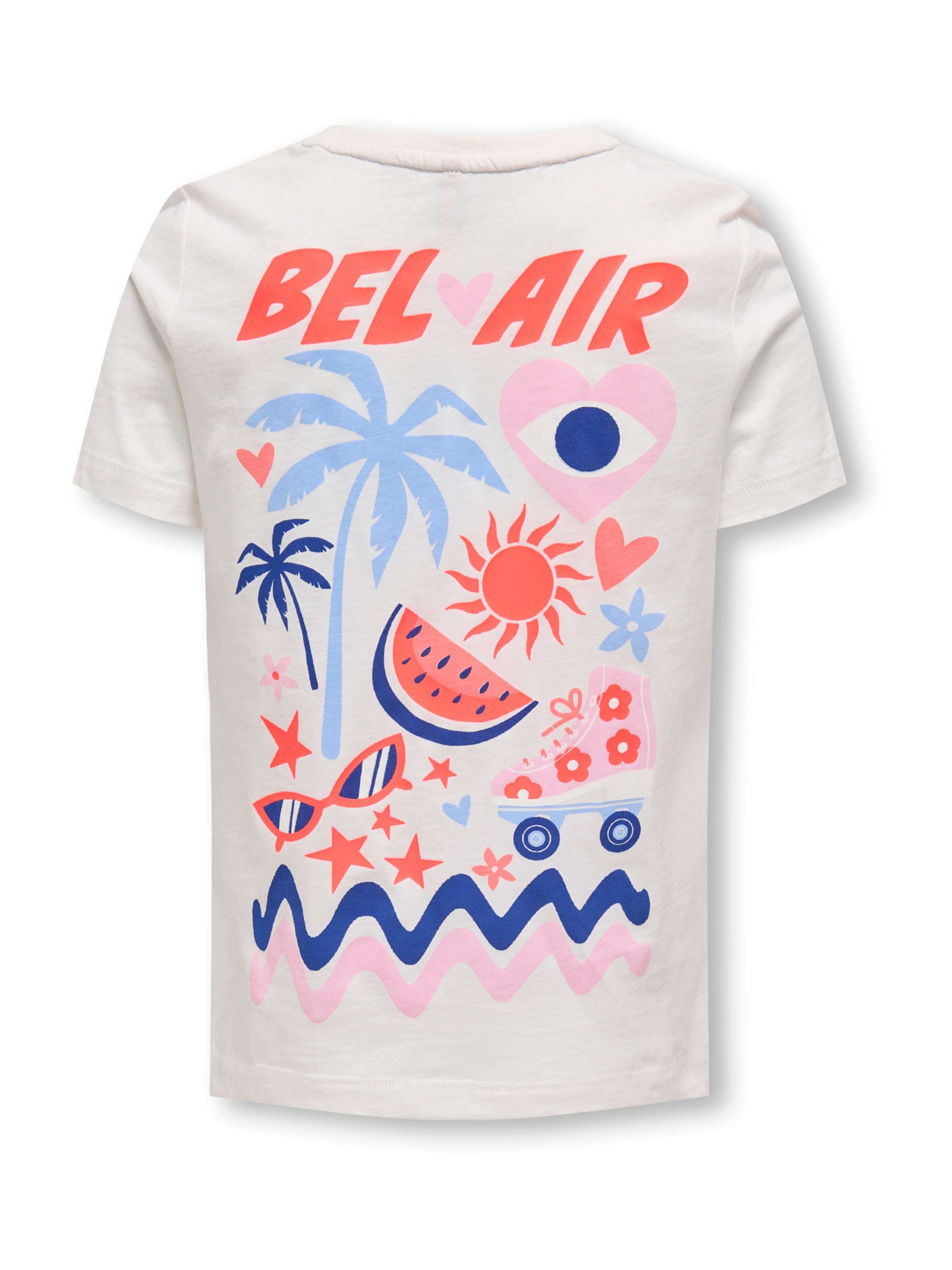 ONLY GIRLS Тениска 'KOGHAPPY' в бяло