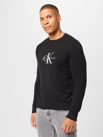 Calvin Klein Jeans Пуловер 'DRIVER' в черно: отпред