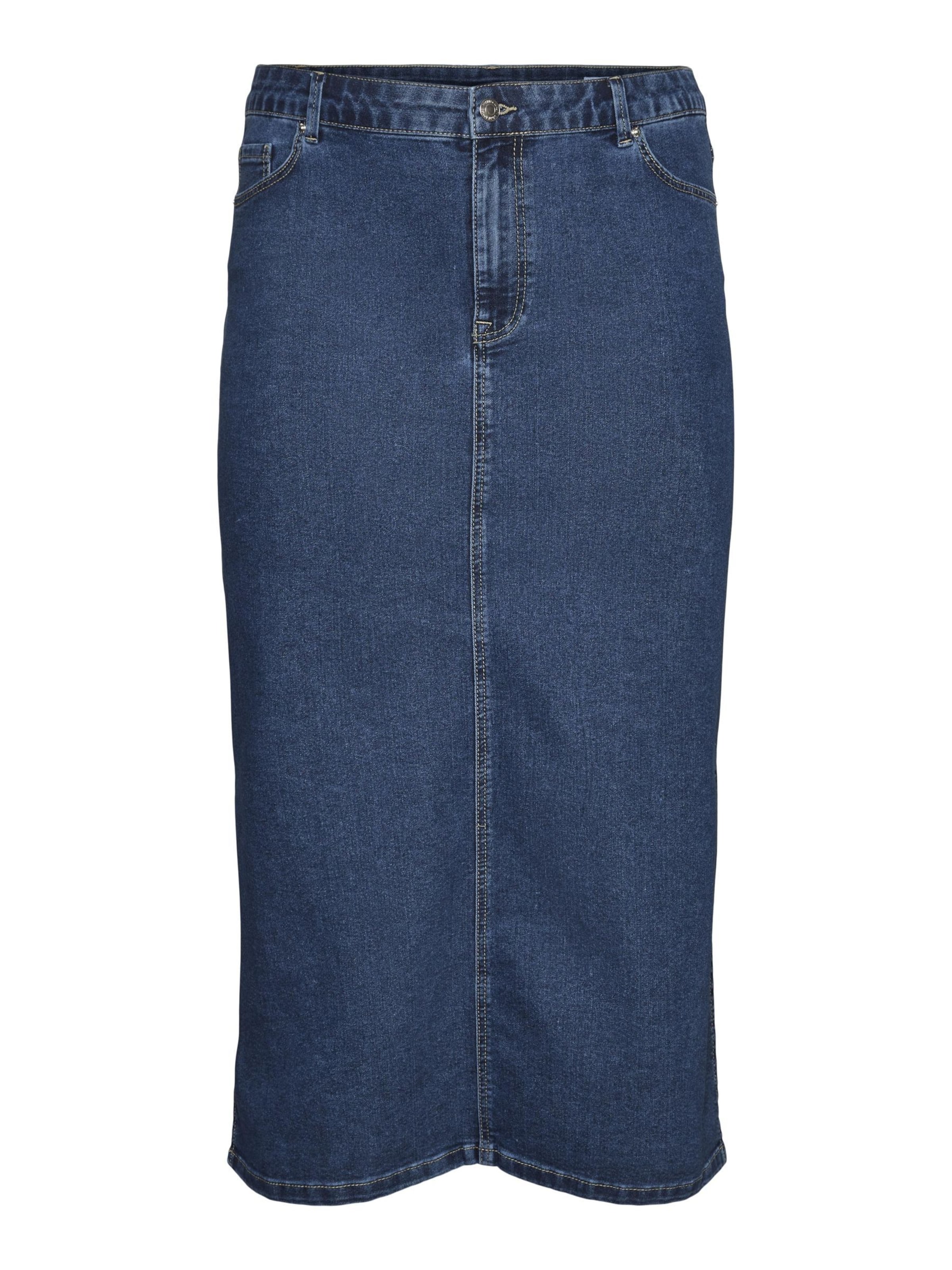 Vero Moda Curve Jupe 'Serena' en bleu denim, Vue avec produit
