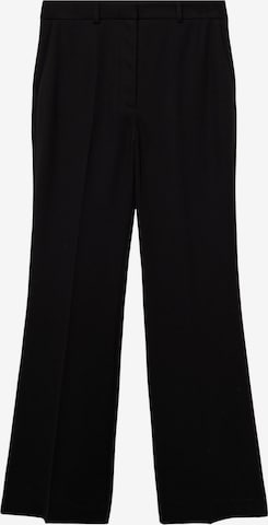 MANGO Flared Trousers with creases 'Iguana' in Black: front
