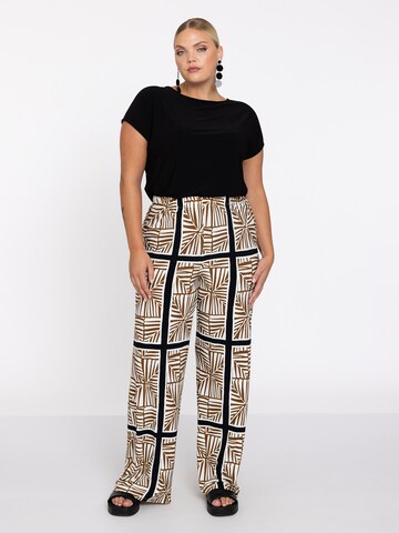 YOEK Wide leg Broek in Beige