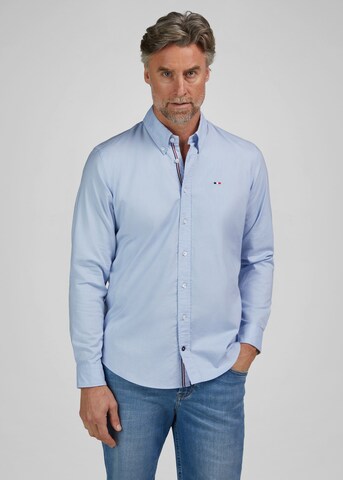 HECHTER PARIS Regular Fit Langarmhemd in Blau: Vorderseite
