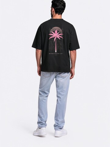 Palmex Shirt 'Palmex Coastal Shadow Oversize T-Shirt' in Black