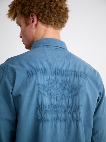 Regular fit Camicia 'Air Force' di ALPHA INDUSTRIES in blu