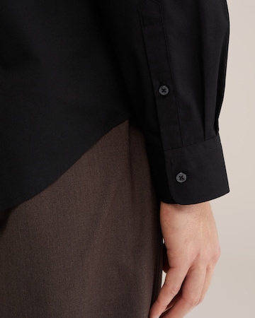 WE Fashion Regular Fit Hemd in Schwarz