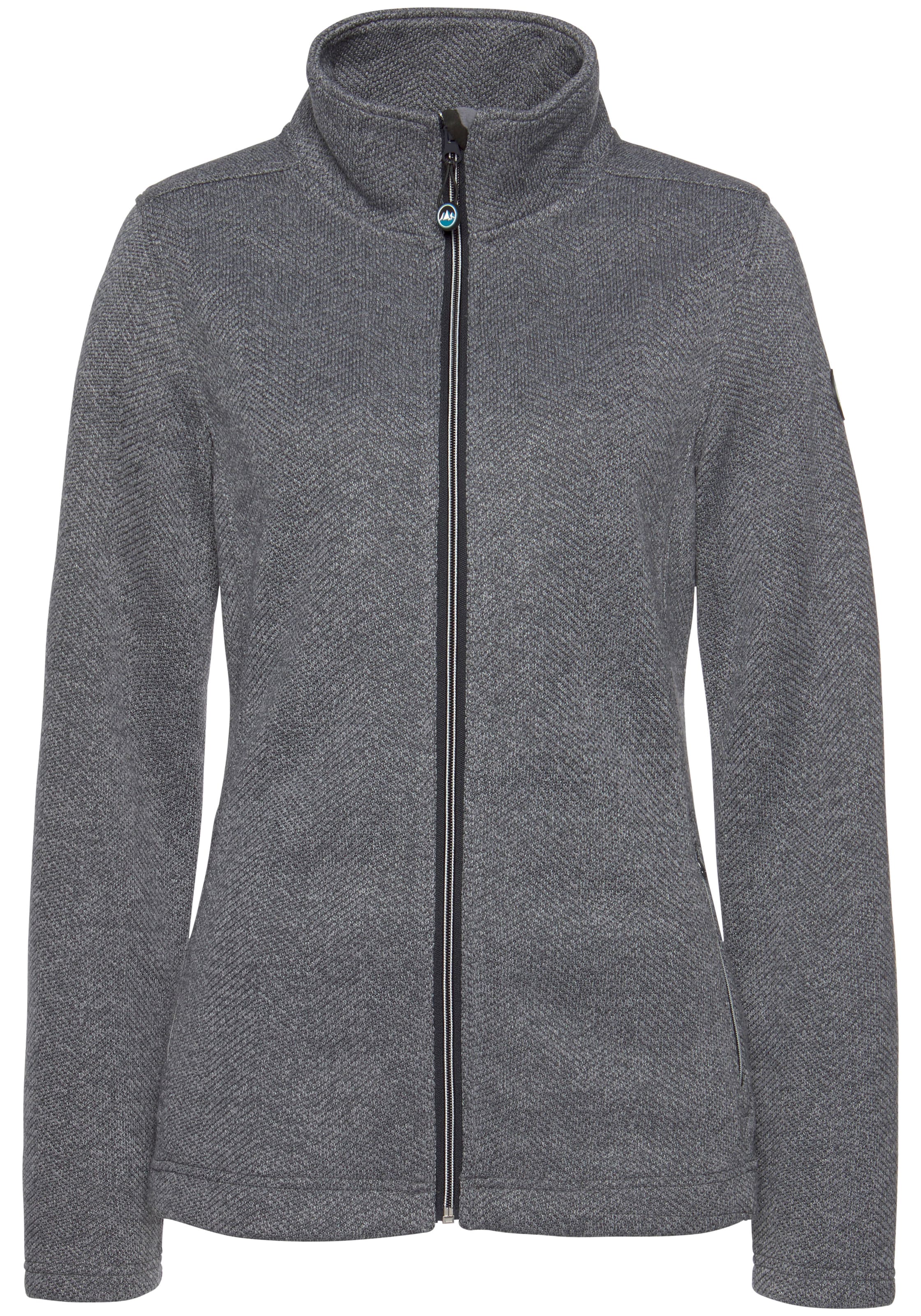 POLARINO Strickfleecejacke in Grau: Vorderseite