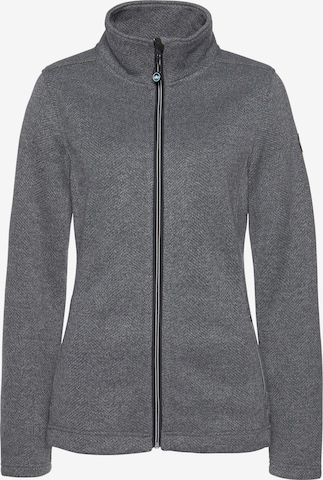 POLARINO Athletic Fleece Jacket in Grey: front