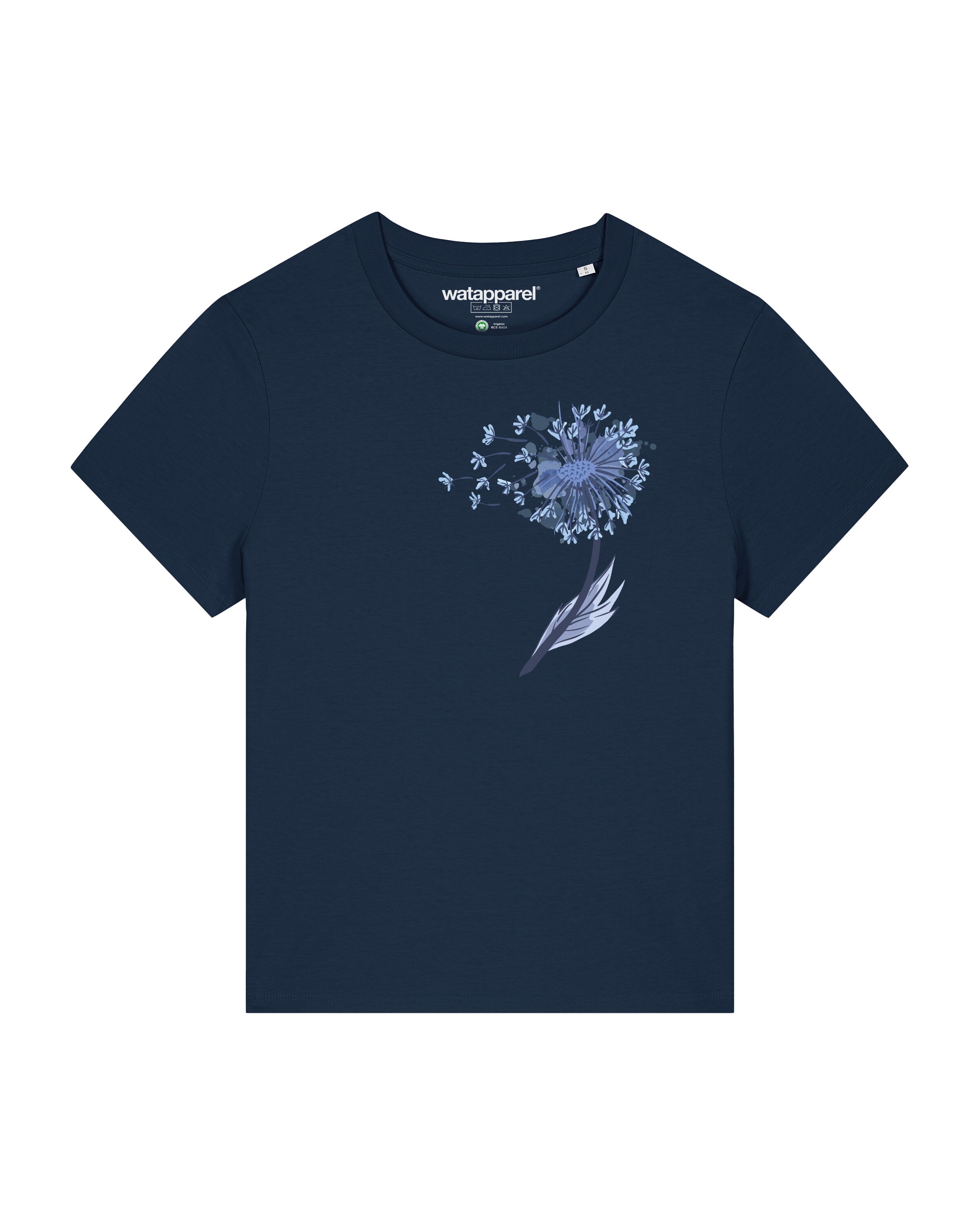 Watapparel T-Shirt 'Dandelion' in Blau: Vorderseite