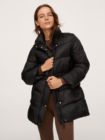 MANGO Winter Jacket in Black: front