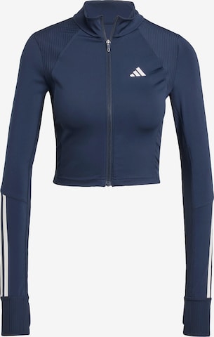 ADIDAS PERFORMANCE Sportsweatjacke 'Hyperglam' in Blau: Vorderseite