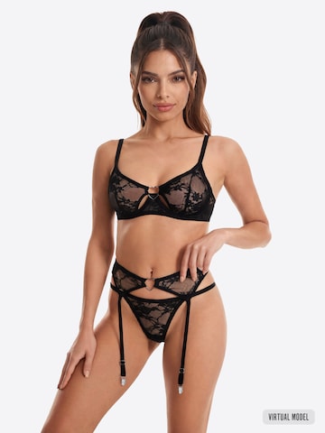 SpaLeXLine Balconette Underwear Sets 'SX1041' in Black: front