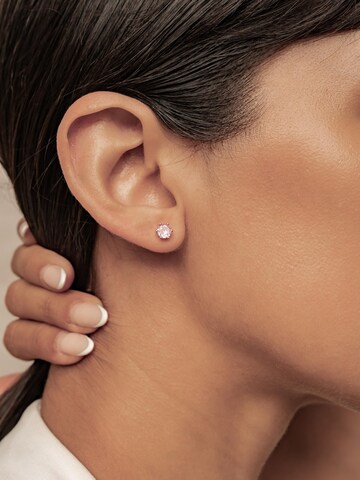 Hey Happiness Oorbellen 'Pink Gemstone' in Goud