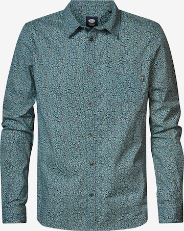 Petrol Industries Regular fit Button Up Shirt 'Gnarly' in Blue: front