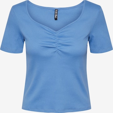 PIECES Majica 'TANIA' | modra barva: sprednja stran