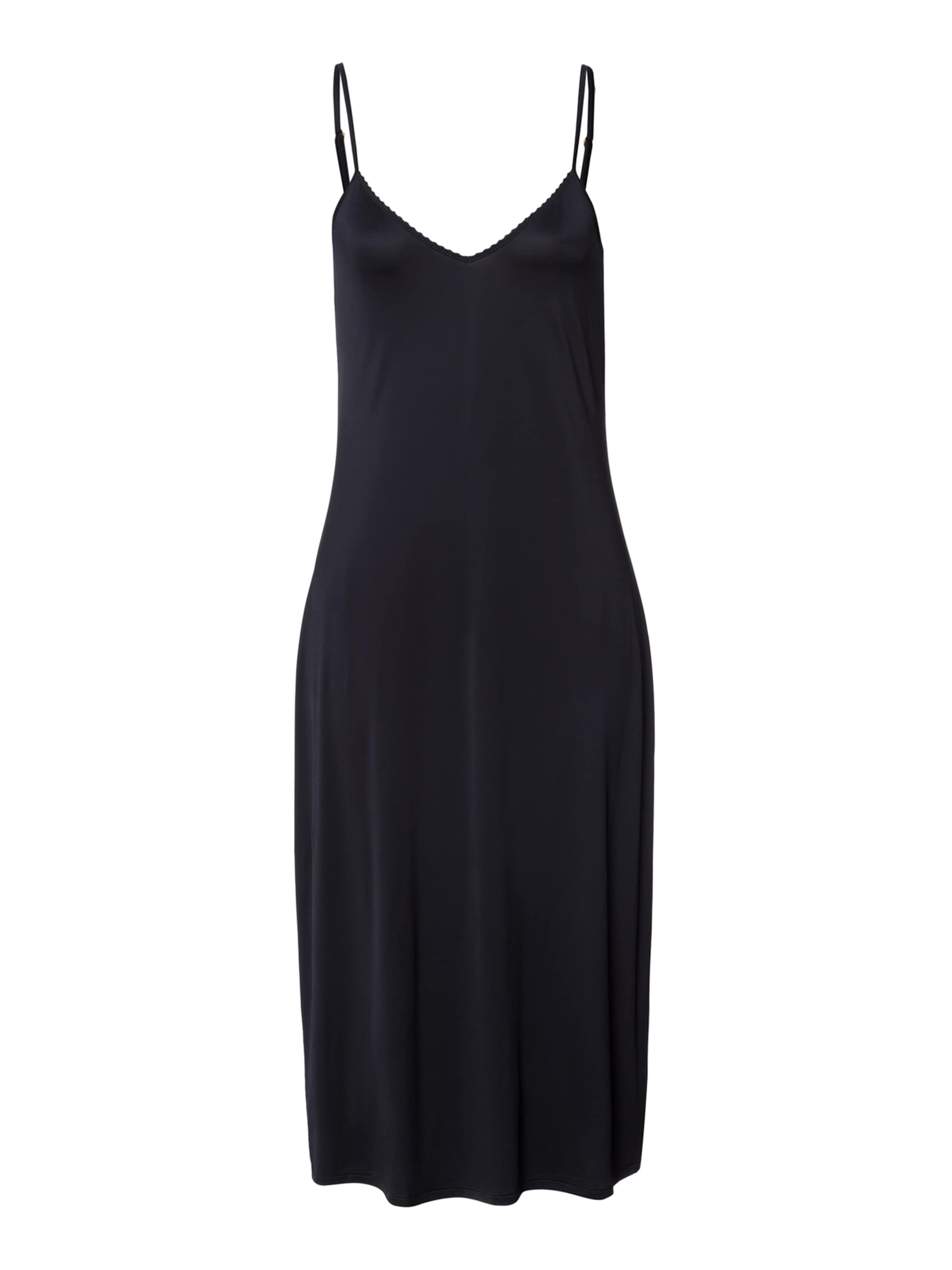 Chemise de nuit 'Satin Deluxe' Hanro en noir : devant