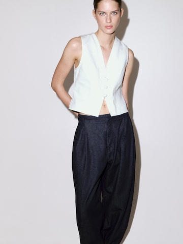 MANGO - Chaleco 'BIMBA' en blanco: frente
