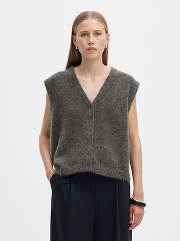 SELECTED - Chaleco de punto en gris: frente