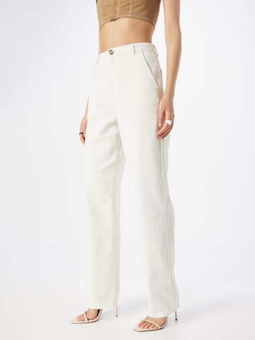 Nasty Gal Loose fit Trousers in Beige: front