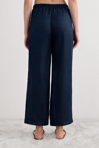 INTIMISSIMI Wide leg Pants 'The Pure Linen' in Blue