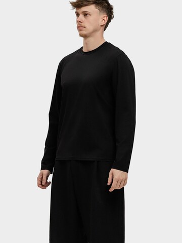 Richesse Shirt 'SHINY ESSENTIAL LONGSLEEVE BLACK' in Zwart