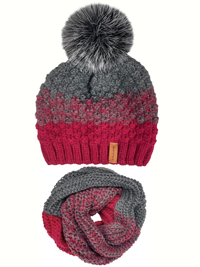 Kumixi Beanie 'Set: Mütze & Loop Schal' in Bordeaux, Item view