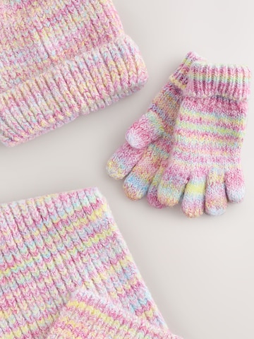 Next Set: Mütze, Schal und Handschuhe in Pink