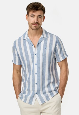 INDICODE JEANS Regular fit Overhemd 'Bravida ' in Blauw: voorkant