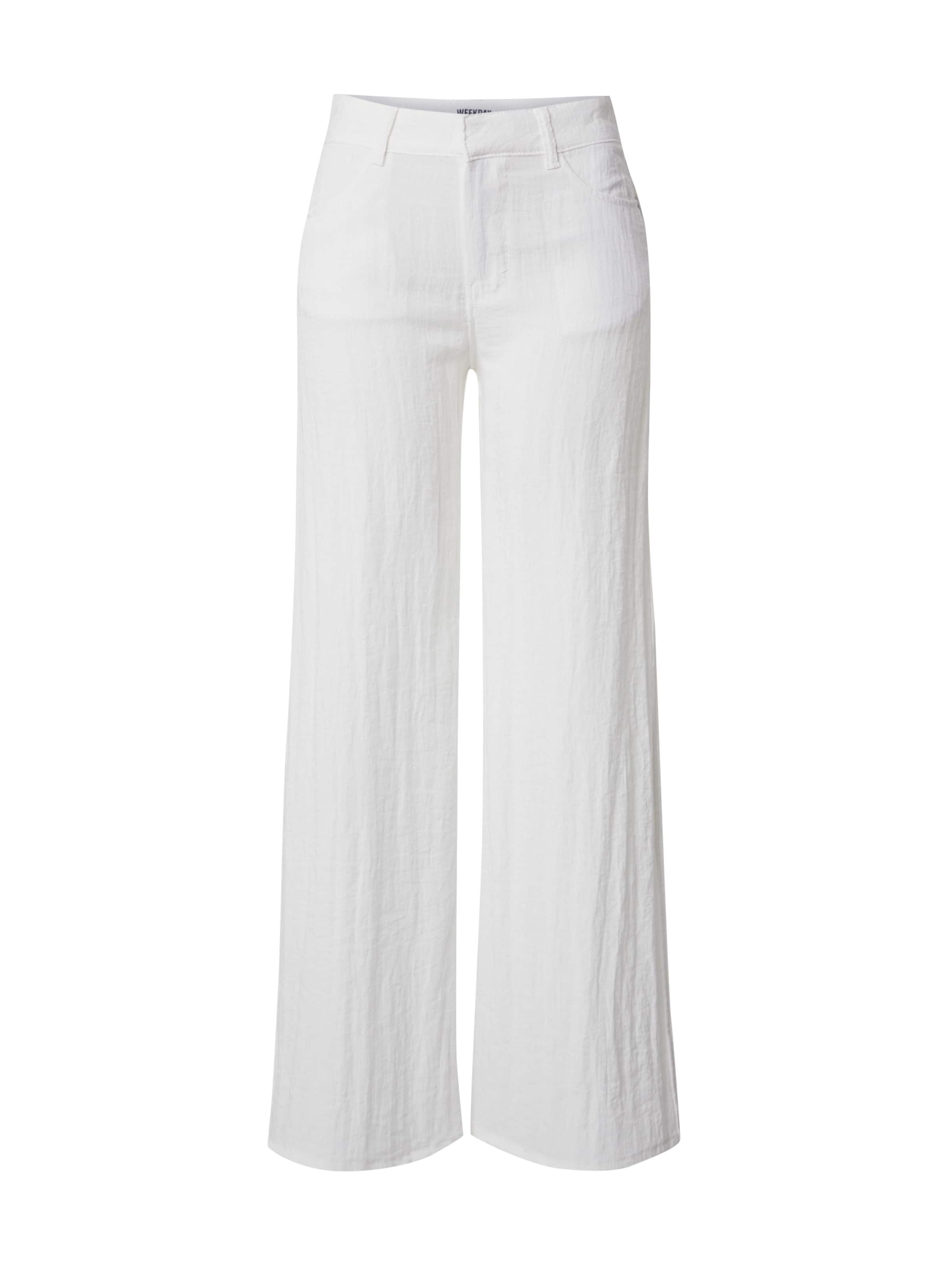 WEEKDAY Wide leg Pants 'Sander' in White: front