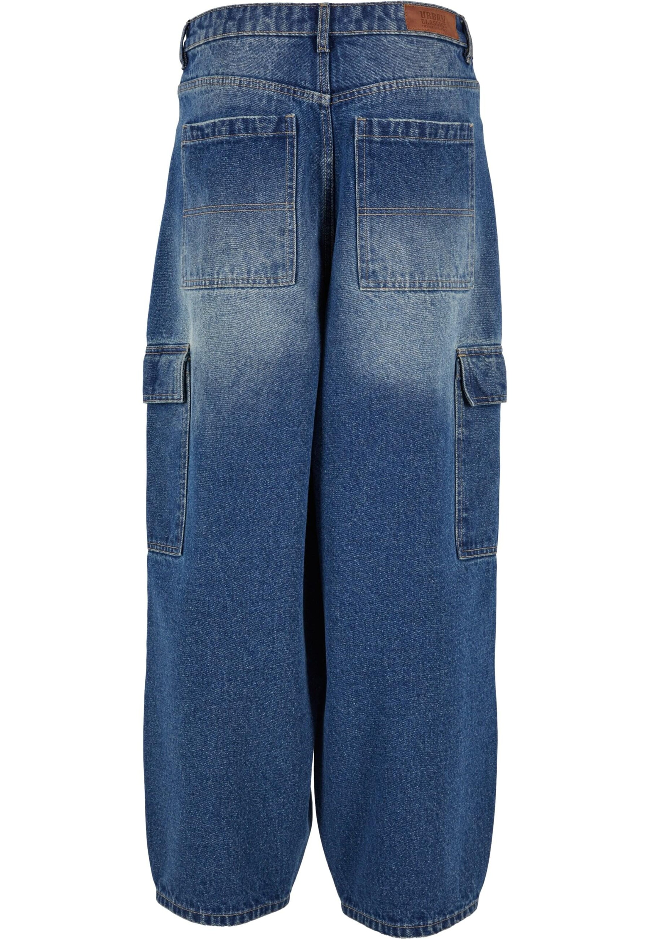 Urban Classics Loose fit Cargo jeans in Blue