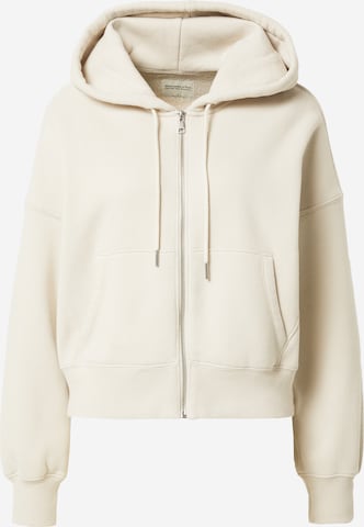 Abercrombie & Fitch - Sudadera con cremallera 'SUNDAY' en beige: frente