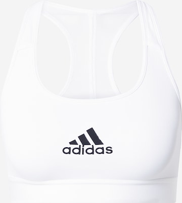 ADIDAS SPORTSWEAR - Soutien Bustier Soutien de desporto 'Powerreact Medium-Support' em branco: frente